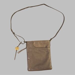 MARGOT Split Pocket Grey Leather Crossbody Bag